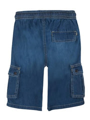 Gini and Jony boys' blue washed denim elasticated Bermuda shorts for ages 4-5 years, casual sportswear for boys.