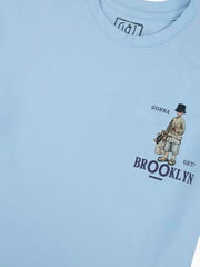 Gini and Jony Boys Light Blue Graphic Print Cotton Half Sleeves T-Shirt 5-6 Years