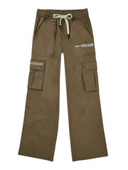 Gini and Jony Boys Khaki Typographic Print Cotton Elasticated Trouser 4-5 Years