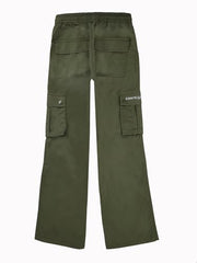 Gini and Jony Boys Green Typographic Print Cotton Elasticated Trouser 13-14 Years - Goyalsons ShopMax