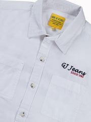Gini and Jony Boys White Typographic Print Cotton Full Sleeves Shirt 4-5 Years