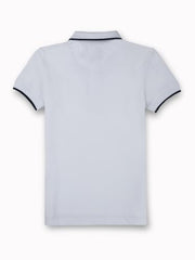 Gini and Jony Boys White Brand Logo Cotton Half Sleeves Polo T-Shirt 7-8 Years