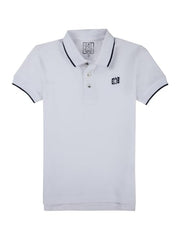 Gini and Jony Boys White Brand Logo Cotton Half Sleeves Polo T-Shirt 7-8 Years