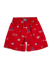 Gini and Jony Boys Red Conversational Print Cotton Elasticated Boxer Shorts 5-6 Years