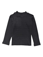 Gini and Jony Girls Black Solid Cotton Full Sleeves Skivvy 18-24 Months