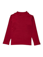 Gini and Jony Girls Red Solid Cotton Full Sleeves Skivvy 18-24 Months