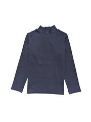 Gini and Jony Girls Navy Blue Solid Cotton Full Sleeves Skivvy 18-24 Months