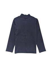 Gini and Jony Girls Navy Blue Solid Cotton Full Sleeves Skivvy 18-24 Months