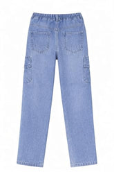 Boys Light Blue Washed Mid-Rise Straight Fit Jeans