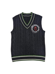 Gini and Jony Boys Navy Blue Solid Acrylic Sweater Sleeveless 9-10 Years - Goyalsons ShopMax