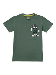 Gini and Jony Boys Olive Graphic Print Cotton Half Sleeves T-Shirt 3-4 Years - Goyalsons ShopMax