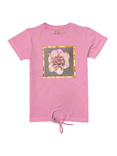 Gini and Jony Girls Pink Applique Cotton Knits Top Half Sleeves 3-4 Years