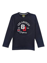 Gini and Jony Boys Navy Blue Graphic Print Cotton Full Sleeves T-Shirt 18-24 Months