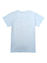 Gini and Jony Girls Blue Embroidery Cotton Half Sleeves Knits Top 13-14 Years