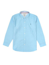 Gini and Jony Boys Light Blue Solid Cotton Full Sleeves Shirt 3-4 Years
