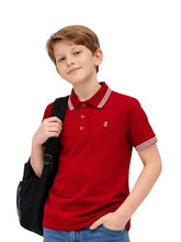 Boys Red Solid Half Sleeve Polo T-Shirt