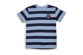 Gini and Jony Boys Blue Stripes Cotton T-Shirt Half Sleeves 3-4 Years