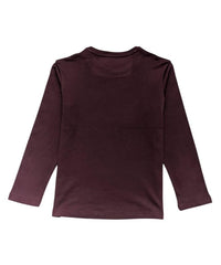 Gini and Jony Girls Maroon Graphic Cotton Knits Top Full Sleeves 3-4 Years