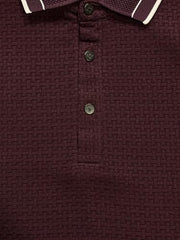 Status Quo Wine Textured Polo T-Shirt