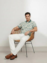 Status Quo Mint Marble Print Polo T-Shirt