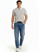 Status Quo Geometric Print Polo T-Shirt White