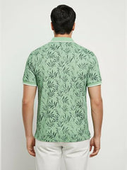 Status Quo Sage Green Tropical Print Polo