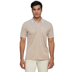 Colorplus Men Regular Fit Print Pattern Pure Cotton Half Sleeve Polo Neck Casual T-Shirt
