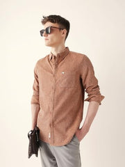 THE BEAR HOUSE Mens Casual Shirt | Comfortable Modern Fit | Trendy Mens Wear Orange