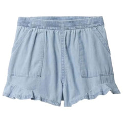 Girls' Mid-Rise Ruffle Detail Shorts, Blue, 5Y - Goyalsons ShopMax