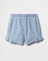 Girls' Mid-Rise Ruffle Detail Shorts, Blue, 5Y - Goyalsons ShopMax
