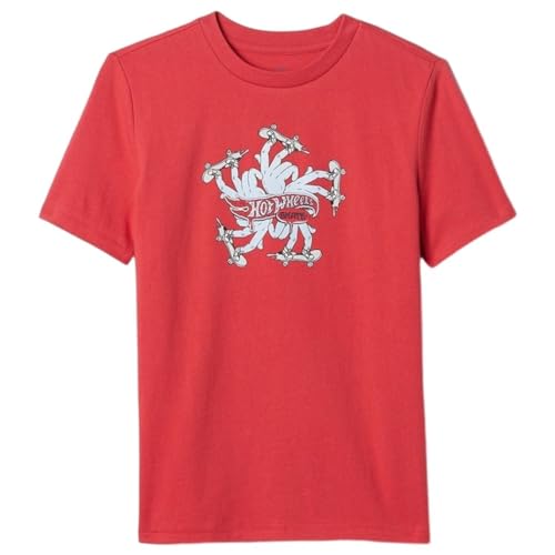 GAP Boys Hot Wheels Graphic Print Relaxed Fit Round-Neck T-Shirt, Red, L - Goyalsons ShopMax