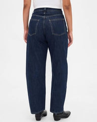 Women's High Rise Wide Leg Relaxed Fit Jeans, Dark Blue, 26
