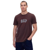 Men's Embroidered T-Shirt, Brown, XXL