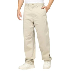 Men's Loose Fit Mid-Rise Chinos, Beige, 28