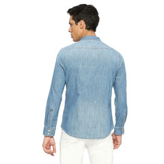 Blue Flap Pockets Full Sleeved Shirt