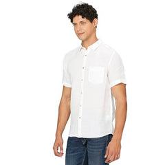 White Short Sleeve Pure Linen Shirt