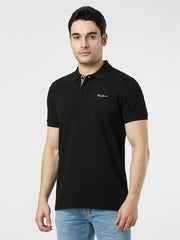 Pepe Jeans Men Black Solid Short Sleeves Tshirts
