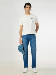 Pepe Jeans Men Off White Solid Short Sleeves Tshirts