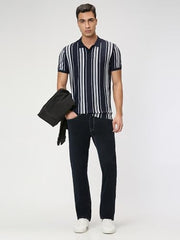 Pepe Jeans Men Blue Striped Short Sleeves Tshirt