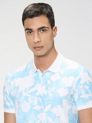 Pepe Jeans Men Blue Printed Short Sleeves Tshirt