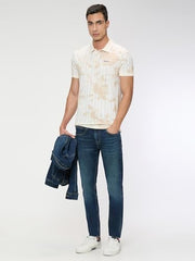 Pepe Jeans Men Off White Printed Short Sleeves Tshirt