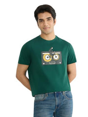 Pepe Jeans Men Green Printed Short Sleeves Tshirts
