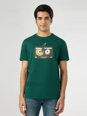 Pepe Jeans Men Green Printed Short Sleeves Tshirts