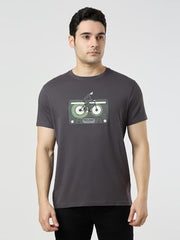 Pepe Jeans Men Grey Printed Short Sleeves Tshirts