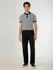 Pepe Jeans Men Black Striped Short Sleeves Tshirt