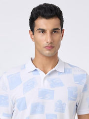 Pepe Jeans Men Blue Printed Short Sleeves Tshirt