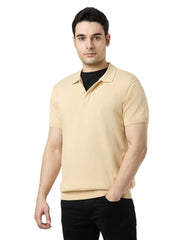 Pepe Jeans Mens Off White Solid Short Sleeves Sweater