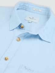 Pepe Jeans Blue Solid Mens Long Sleeves Shirt