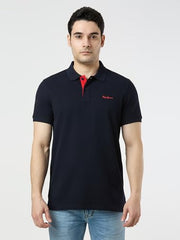 Pepe Jeans Men Blue Solid Short Sleeves Tshirts