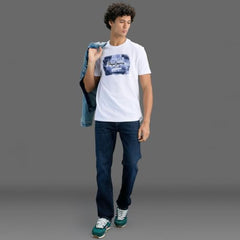 Pepe Jeans Men White Slim Printed T-Shirt